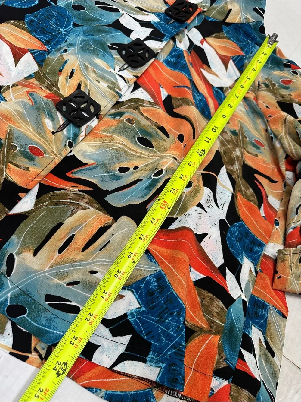 Joseph Ribkoff Tunic Button Up Swing Jacket Leaf Print Artsy Womens Size 12 - Picture 9 of 12